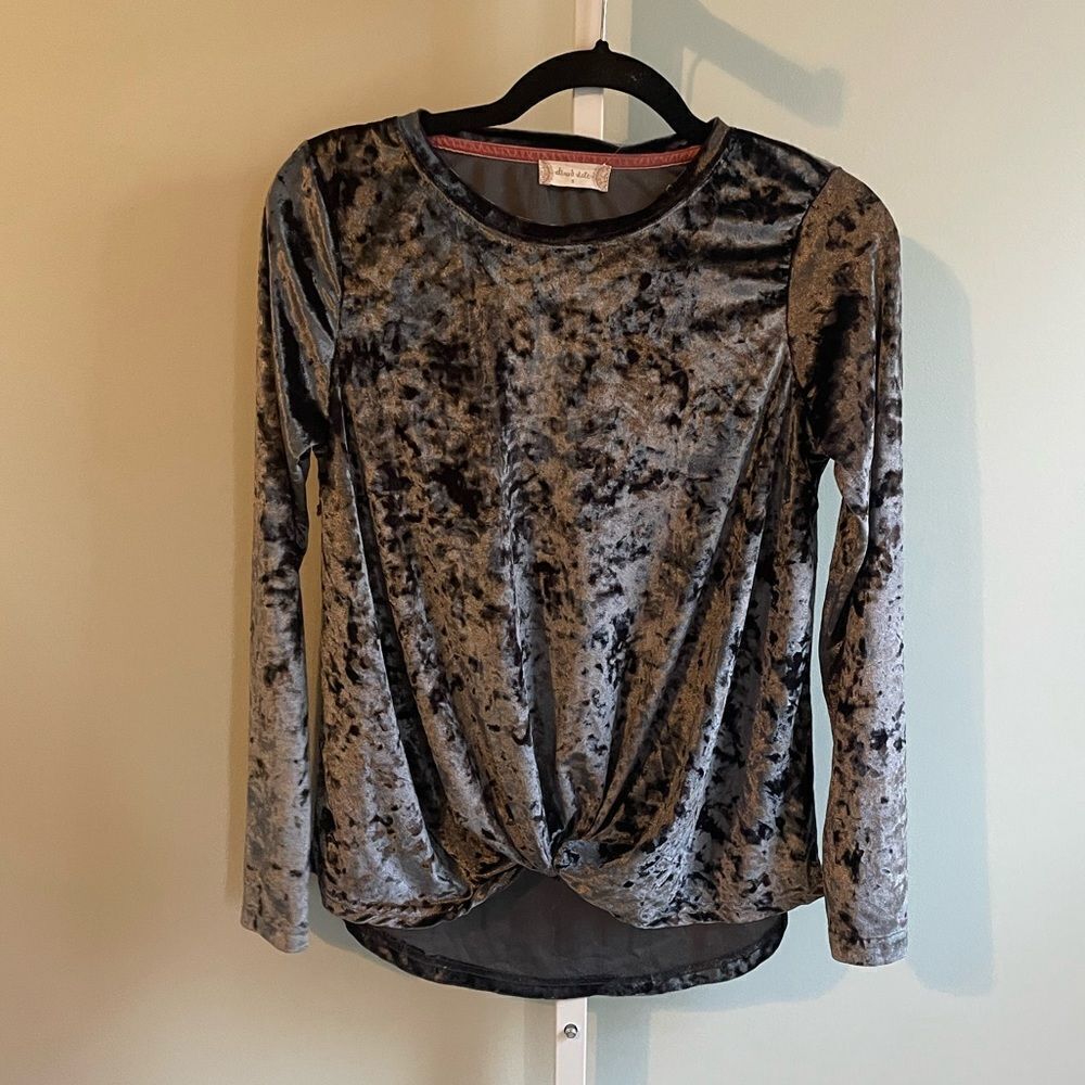 Altar’d State Velour Knot Front Long Sleeve Top